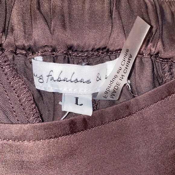✨ Young Fabulous & Broke Jensen Chocolate Brown Satin Jogger ✨ - Picture 7 of 7